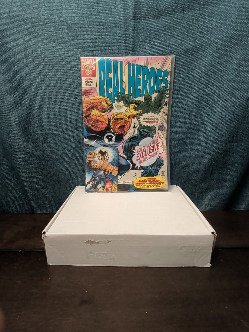 Real Heroes #1 Pizza Hut Marvel 1994 Promo Black Panther The Thing Jubilee Good - Picture 14 of 16
